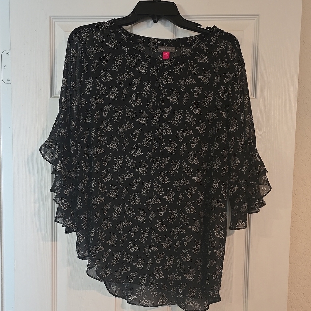 Floral Black Blouse